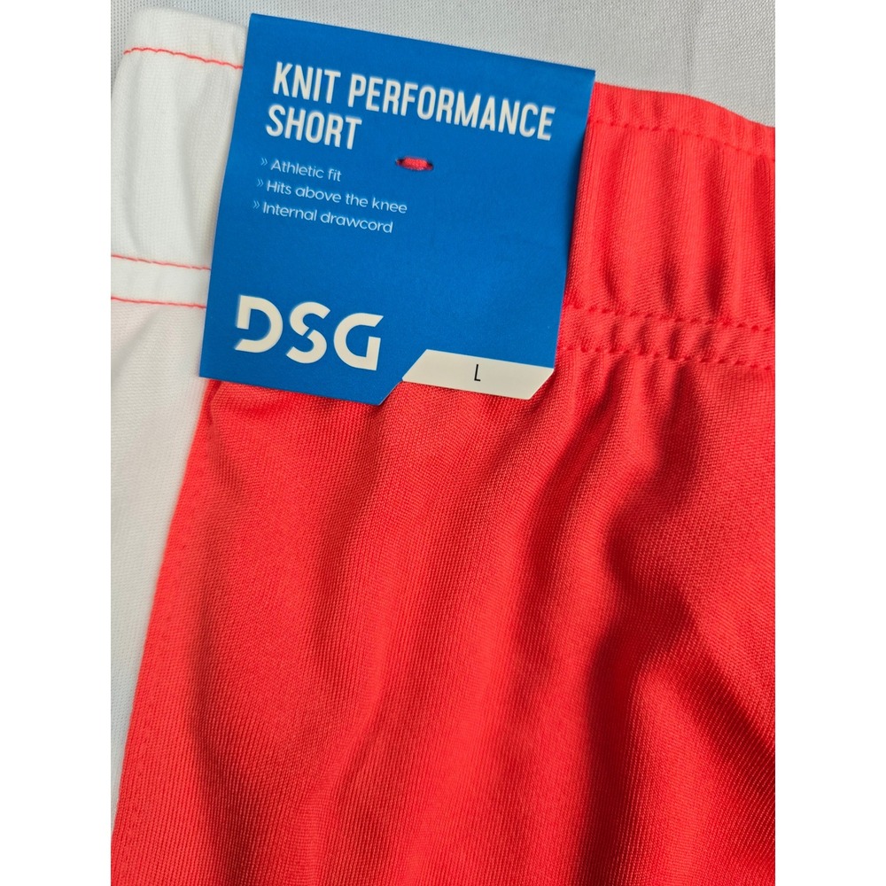 DSG Boys Knit Performance Shorts Red White Athletic Fit Internal Drawcord Size L - Picture 3 of 3